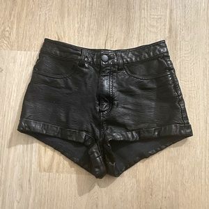 H&M Faux Leather Shorts